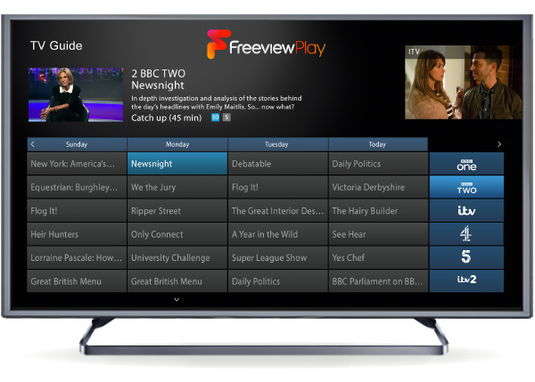 Freeview EPG on TV